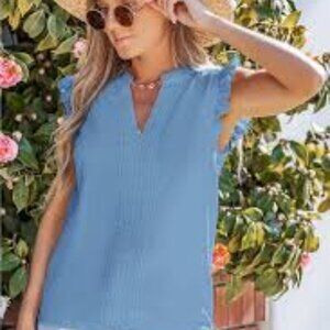 Cupshe Large Cool Sky Blue Top  NWT